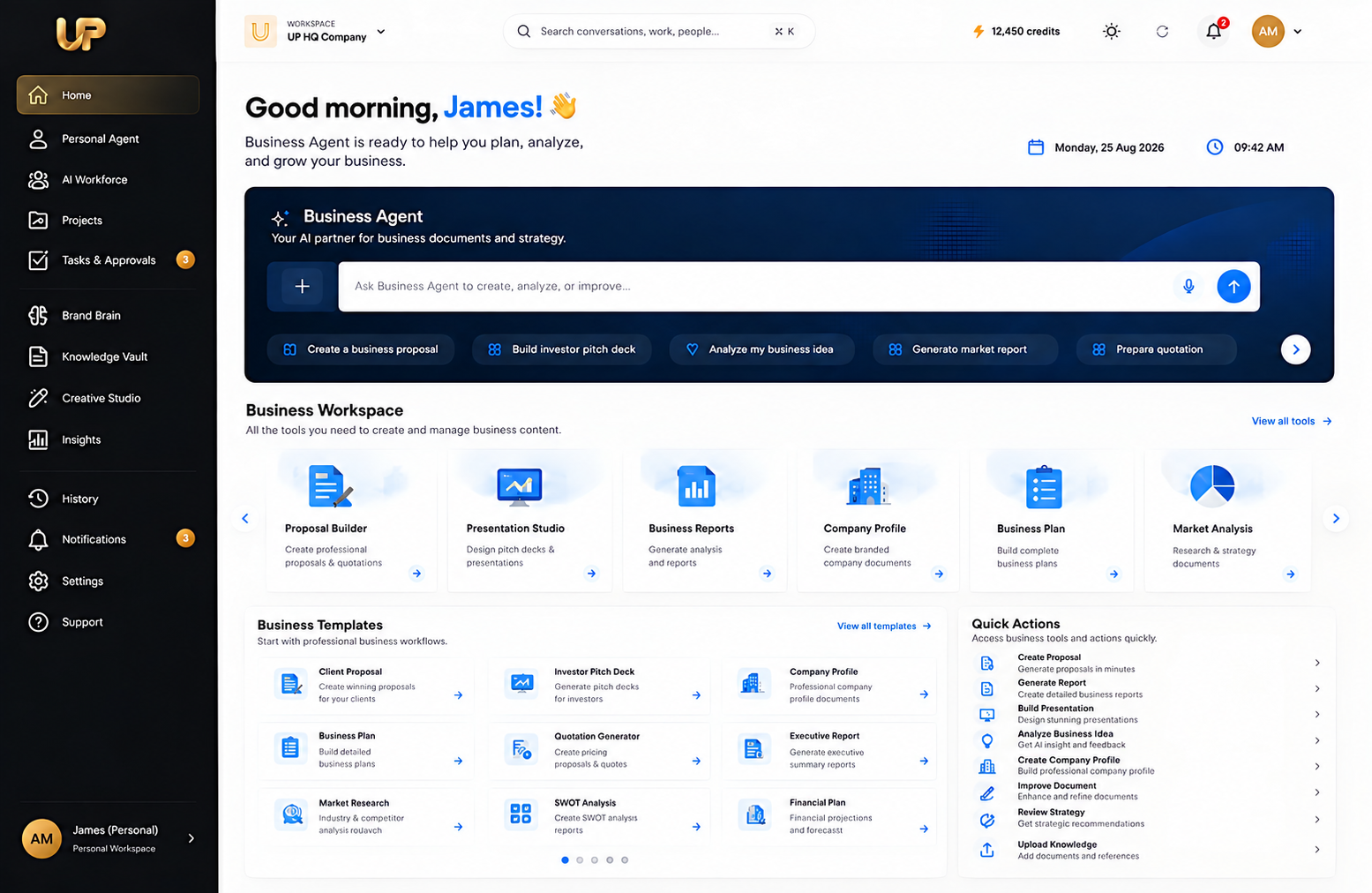 Business Agent executive document studio