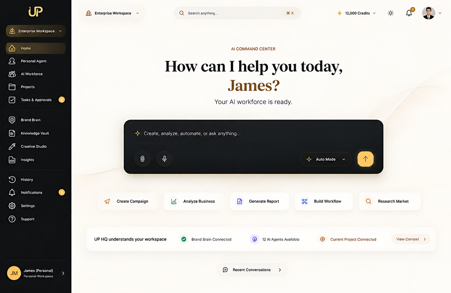 Personal Agent Dashboard and command center